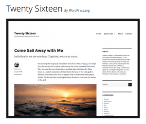 image of twenty sixteen theme